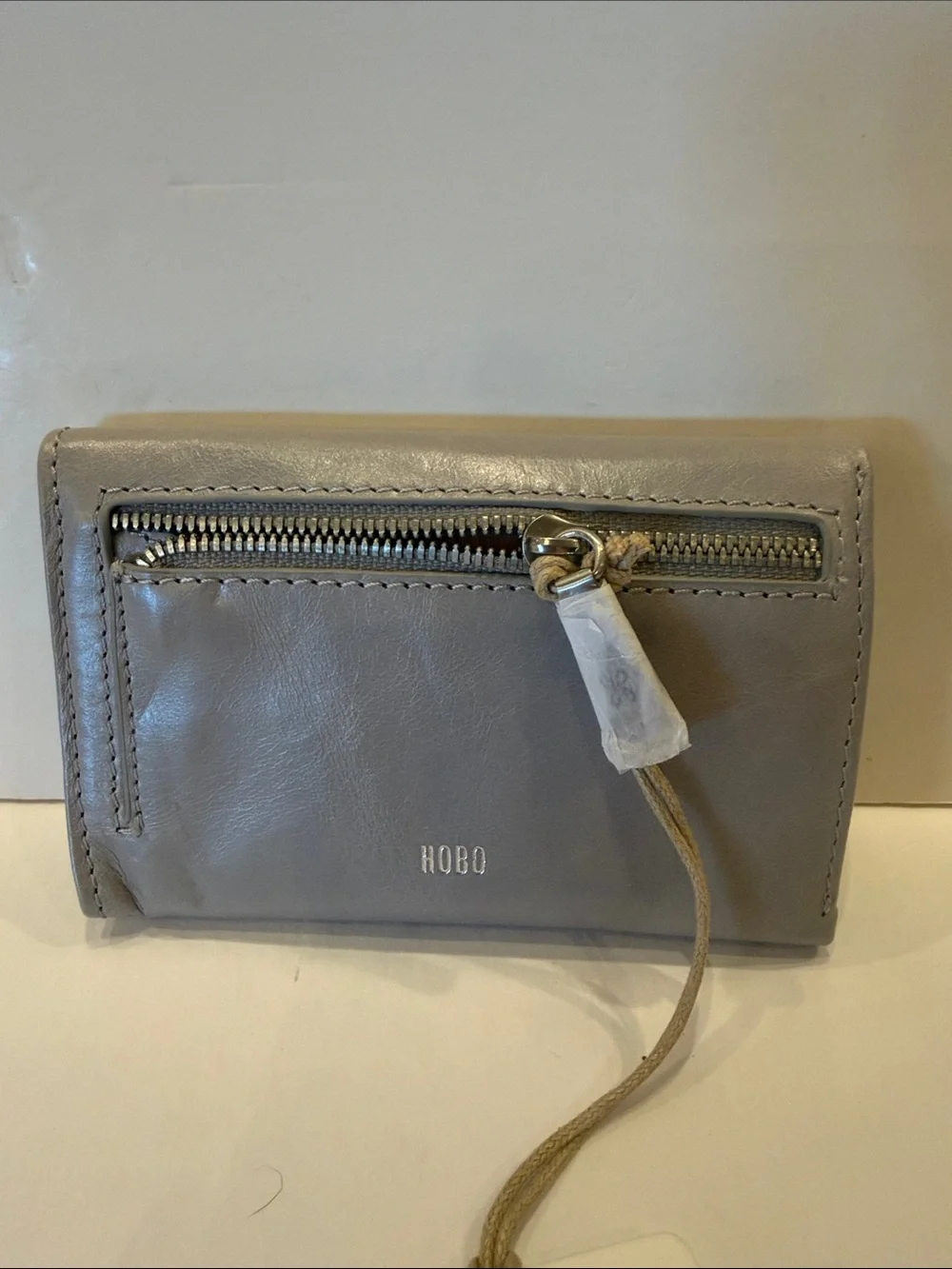 HOBO Light grey Leather Card Case Wallet